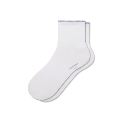 Women¡¯s Scallop Cuff Quarter Socks