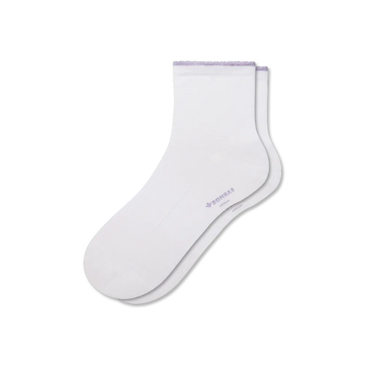 Women¡¯s Scallop Cuff Quarter Socks